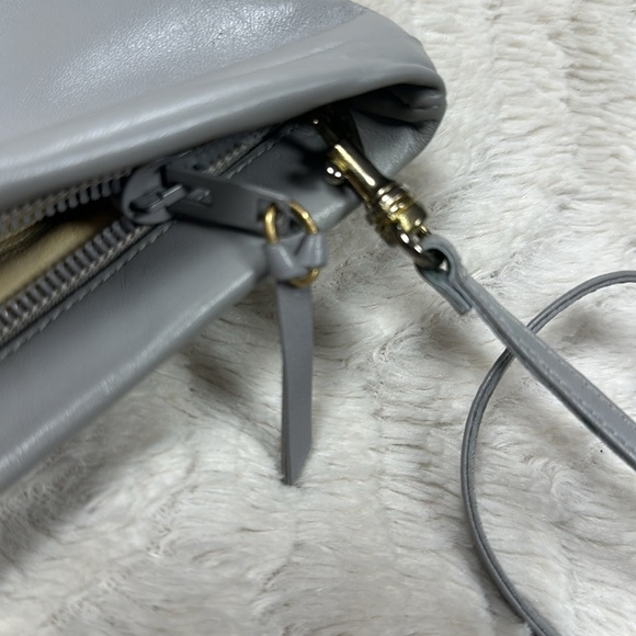 Anne Klein for Calderon Gray Soft Leather Convertible Crossbody Clutch purse - Picture 4 of 9